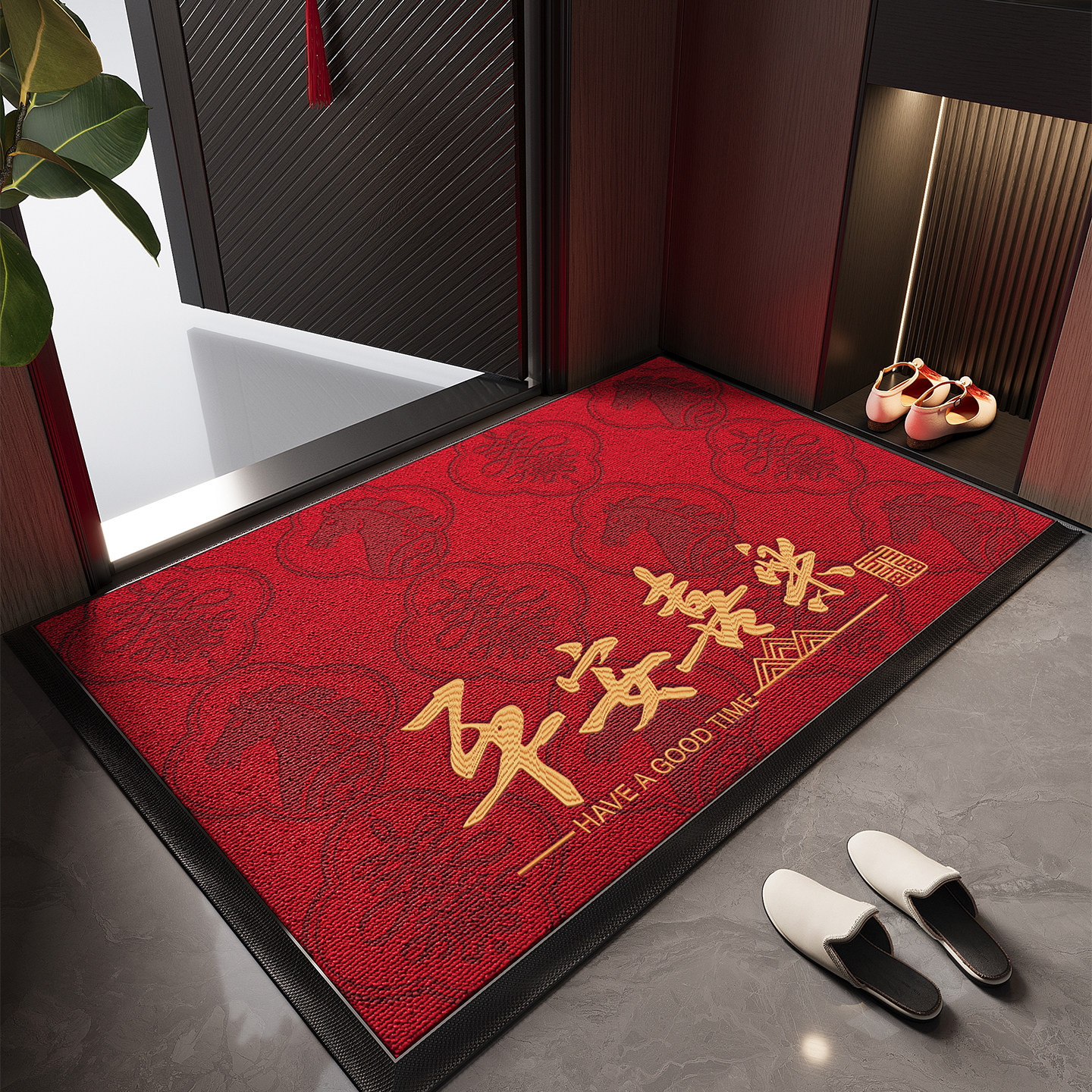 大门口入户门地垫马年红色玄关进门防滑脚垫除尘耐磨耐脏除尘地毯,居家布艺,入户地垫,淘宝优惠券,粉丝福利购,淘宝优惠卷