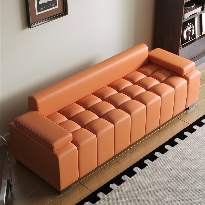 意式极简劳伦斯窄款沙发q客厅小户型双人三人轻奢直排小型皮艺沙