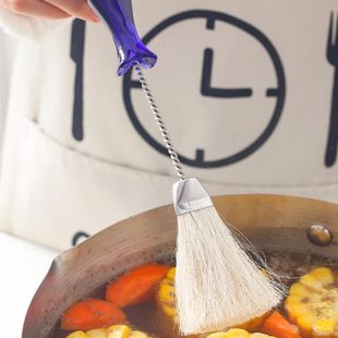 2077.油刷厨房家用过滤刷捞油勺火锅吸浮油马毛刷撇油刷