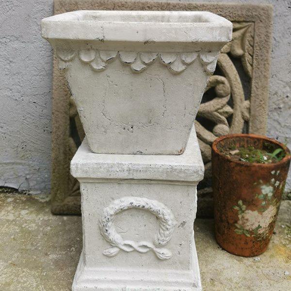 欧式复古做旧罗马柱 阳台庭院花园花盆底座 粗陶做旧白色花架摆件,家居饰品,户外/庭院摆件,淘宝优惠券,粉丝福利购,淘宝优惠卷