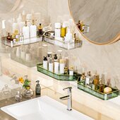 浴室转角置物架卫生间神器挂墙收纳架免打孔壁挂式 厕所洗漱台架子