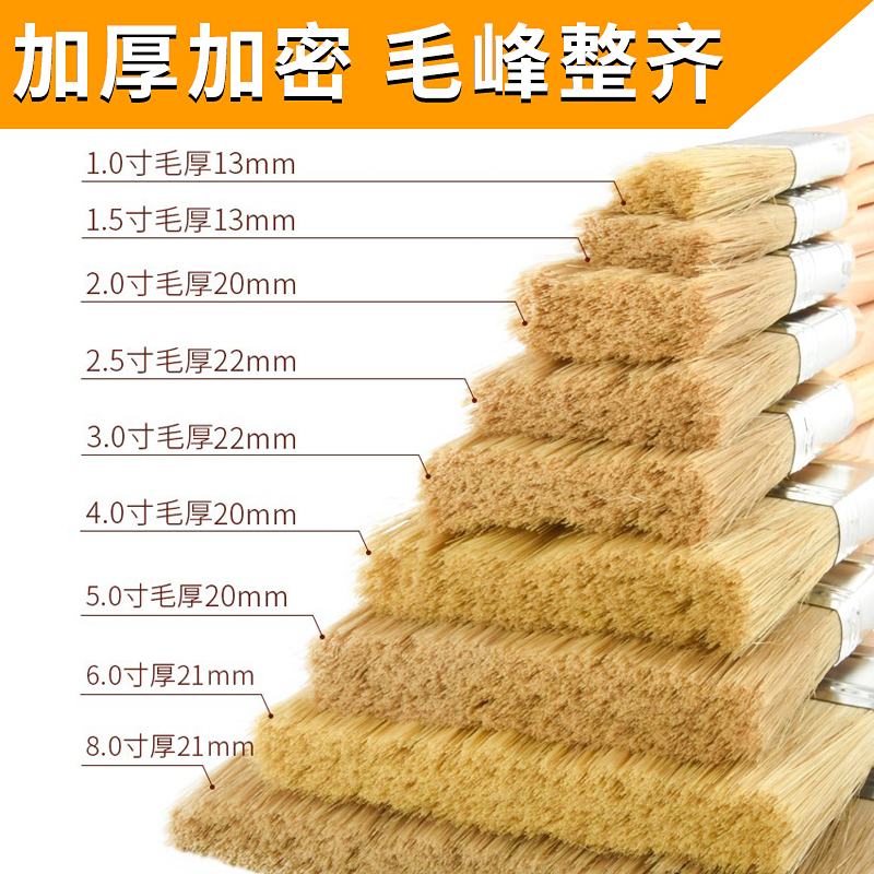 油漆刷子工业用除尘软毛烧烤烘焙清灰不掉毛1寸2寸木柄猪毛鬃毛刷