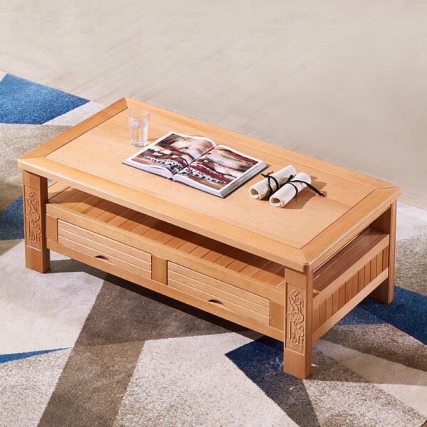 长全实木客厅小户型中原木茶几简约现代茶几电视柜组合新中式榉木