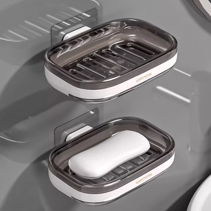 双层肥皂盒壁挂式沥水家用卫生y间浴室墙上放香皂置物架厕所免打