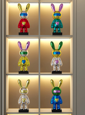 时空兔潮玩摆件家居饰品客厅玄z关电视柜展示柜酒柜装饰品轻奢高