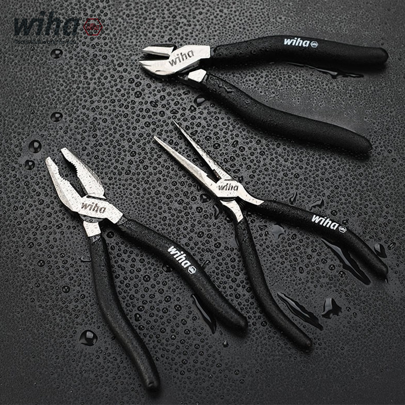wiha威汉手工钳子迷r你小尖嘴钳进口省力针嘴钳钢丝钳斜口钳带弹