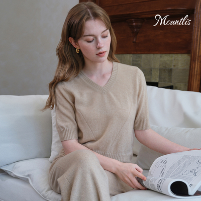 Mountlis羊绒V领女半袖