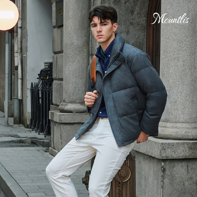 羊毛90白鹅绒休闲羽绒服