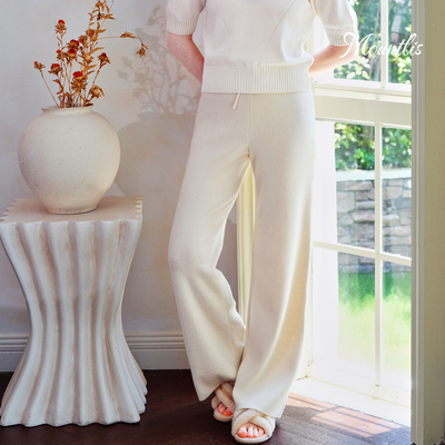 Mountlis阿尔巴斯山羊绒阔腿裤