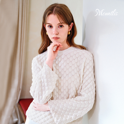 Mountlis鱼鳞纹翻花套衫