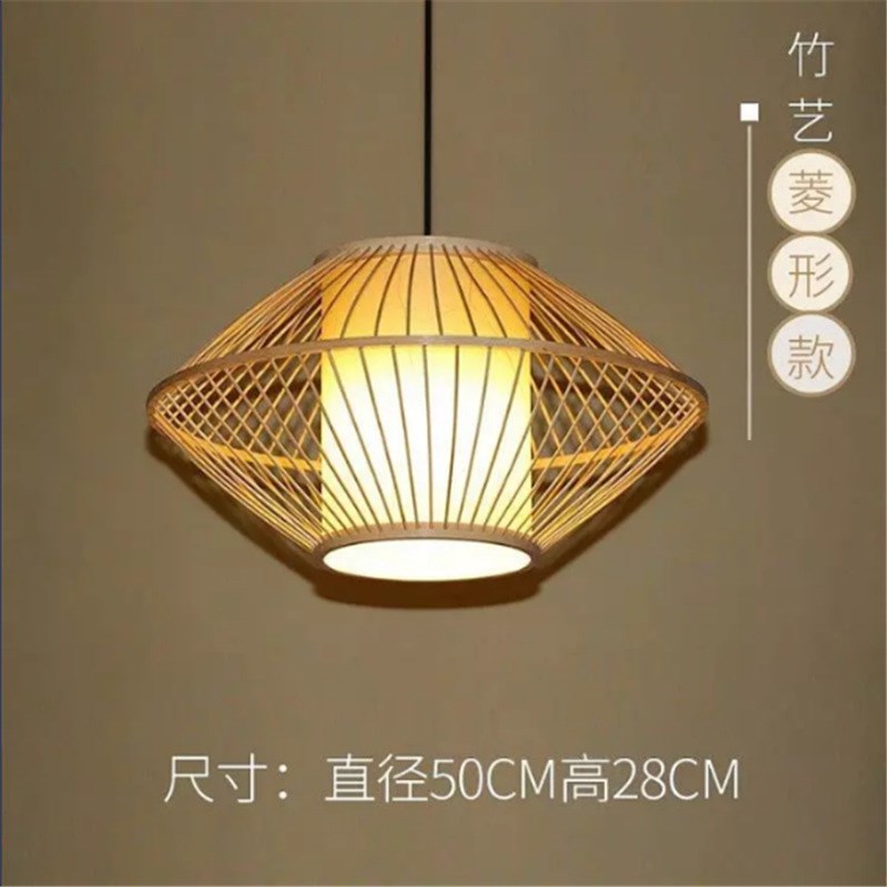 五台县代县现代简约田园风格餐厅竹艺吊灯新中式吊灯现代装饰竹灯