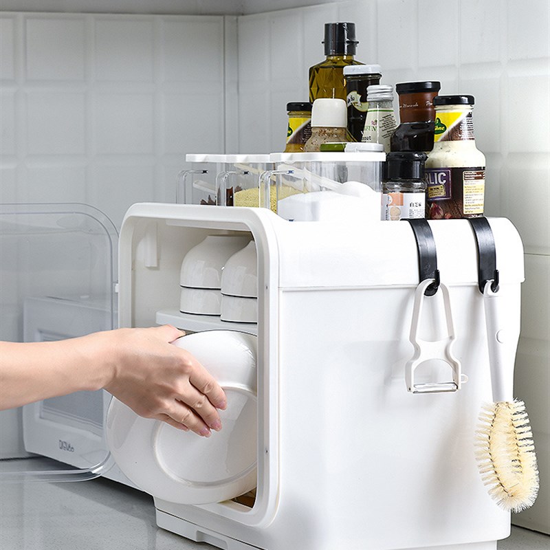 厨房碗架碗筷收纳盒塑料装餐盘箱沥水置物架家用台面放碗碟柜