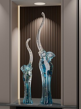 大象一对玄关装饰摆件高级感客厅电视柜酒柜招P财搬家乔迁新居礼