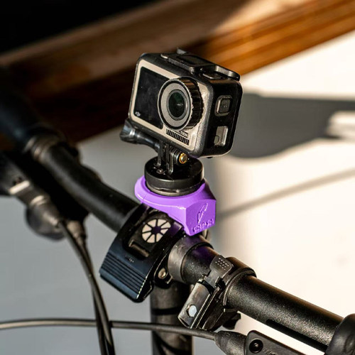 大行折叠车码表支架转接头运动相机底座旋转快拆手机背贴车灯架子