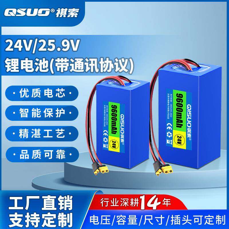 24V锂电池大容动力小型AGV机器人医疗设备电池RS485通讯工厂直销