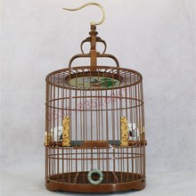 手工竹皮精品抛光老竹活底画眉紫竹老I竹鸟笼全套鸟笼配件竹制笼