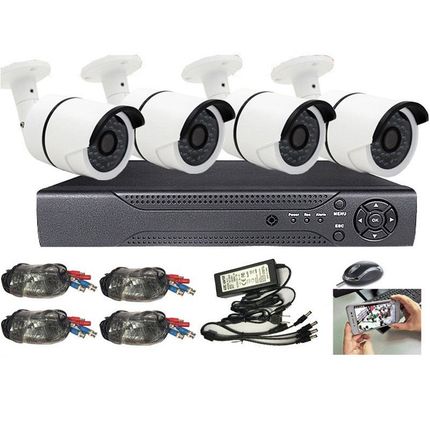 AHD 监控安防200 CCTV Security Outdoor 4CH AHD Camera System
