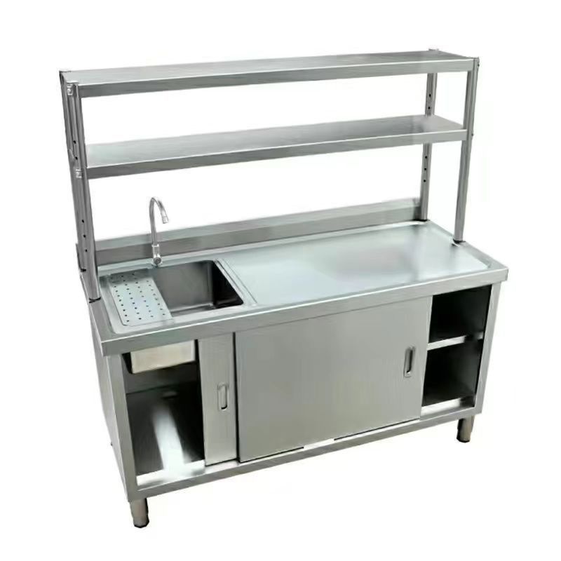 不锈钢工作台洗菜池盆台面一体柜切菜水果操作台带垃圾孔304,家装主材,商用厨房操作台/工作台,淘宝优惠券,粉丝福利购,淘宝优惠卷