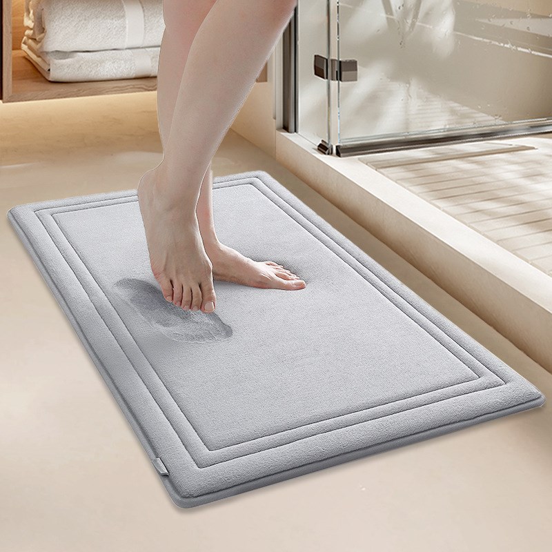 加厚记忆棉浴室进门口地垫卫生间地毯防滑门垫踩脚吸水脚垫可机洗