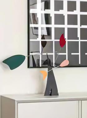 空合平衡动态摆件北欧莫兰迪色系金属样板间售楼处客厅书房装饰