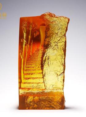 琉璃工艺品摆件节节步步高升送领导升职礼物男办公室水晶商务礼品