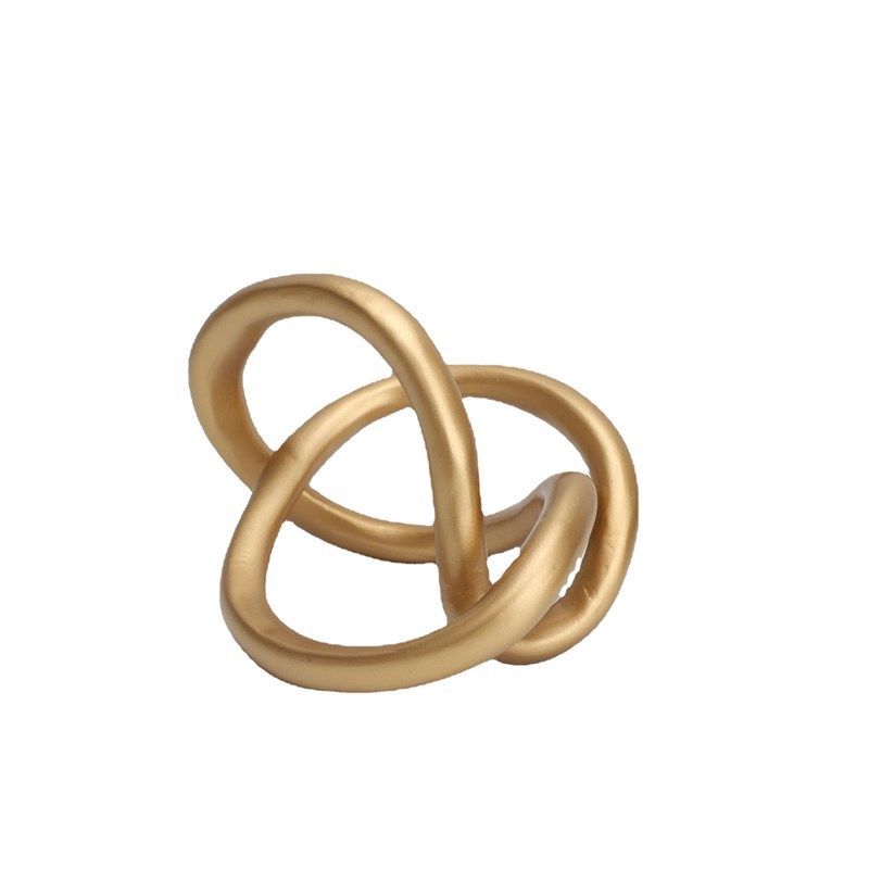 新中式树脂金色白色缠绕摆件样板房售楼部卧室书房客厅餐厅饰品