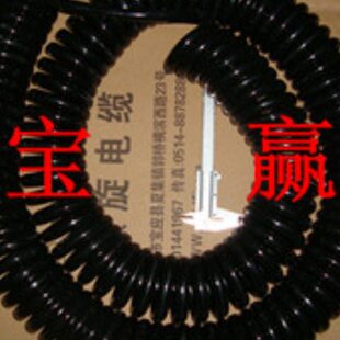 供应伸缩电线3芯电缆螺旋弹簧不2米PU线伸拉国标电源线4平方