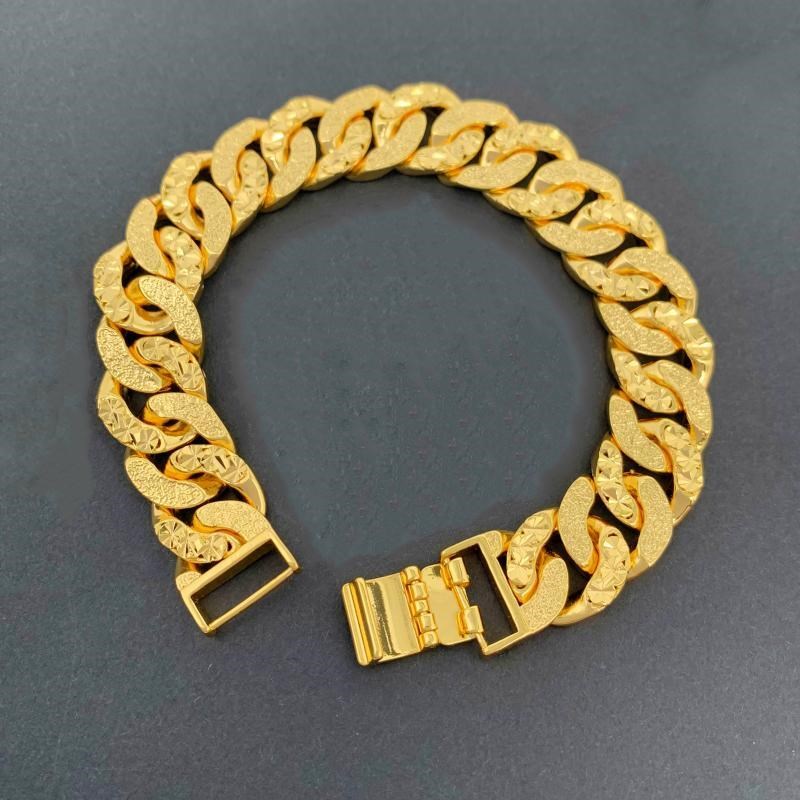 霸气个性越南沙金男士马s鞭手链黄铜镀金老板链黄合金饰品久不掉