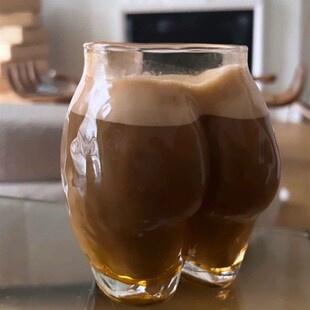 可爱性感屁屁玻璃杯咖啡t杯精酿啤酒杯果汁杯酒杯家用扎啤杯