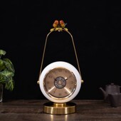 轻奢陶瓷座钟客厅家用装 饰钟表摆件桌面静音时钟金属现代简约台钟