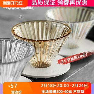 耐热玻璃V60滤杯01手冲滴漏杯家用过滤杯咖啡器具 轰炸机精灵滤杯