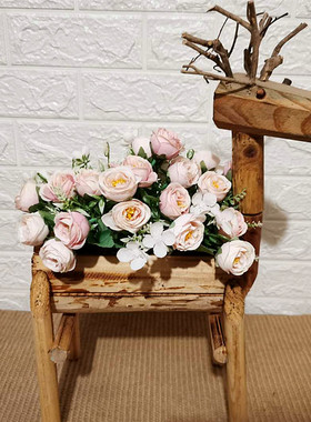 实木小鹿摆件创意多肉花盆庭院阳台花园布置橱窗S幼儿园植物角装