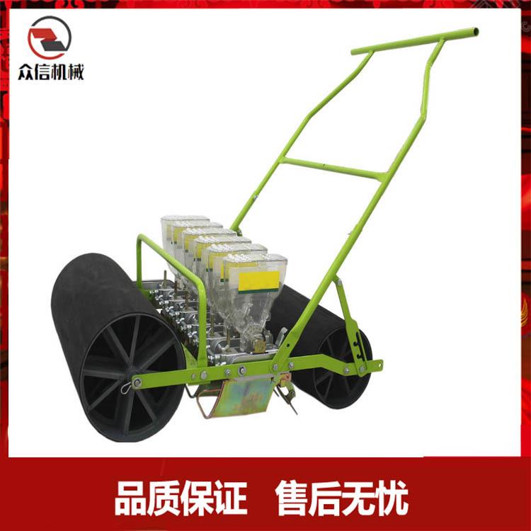 手推蔬菜播种机豆类蔬菜小麦点播机覆土起垄播种一体机单行多行机