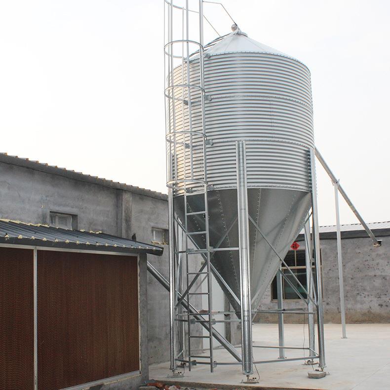 供应猪场全套自动化料线猪舍塞盘料线镀锌板料塔储料罐镀锌料塔
