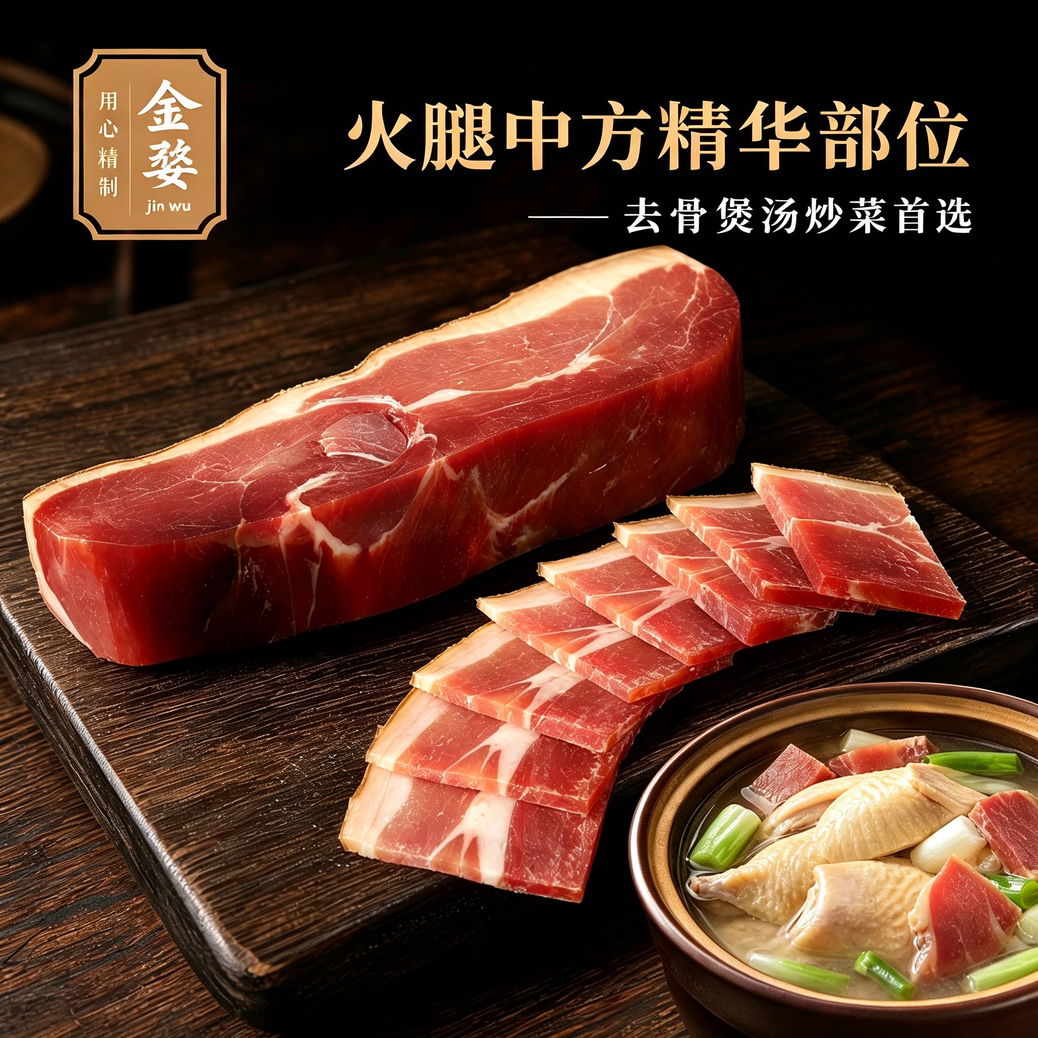 金婺金华正宗去骨火腿块煲汤炒菜