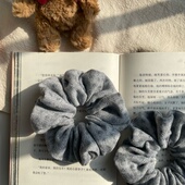 Jinz 韩国bm风ins灰色碎花少女大肠发圈发绳女森系头绳头花