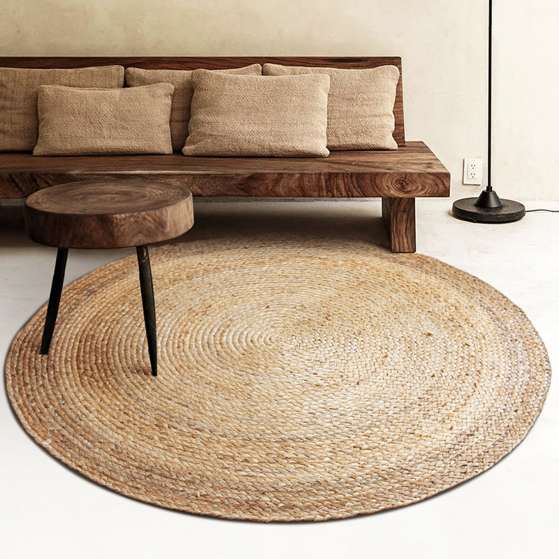 久忆圆形黄麻地毯客厅茶几书房茶桌地垫加厚手工编织黄麻圆毯,居家布艺,地毯,淘宝优惠券,粉丝福利购,淘宝优惠卷