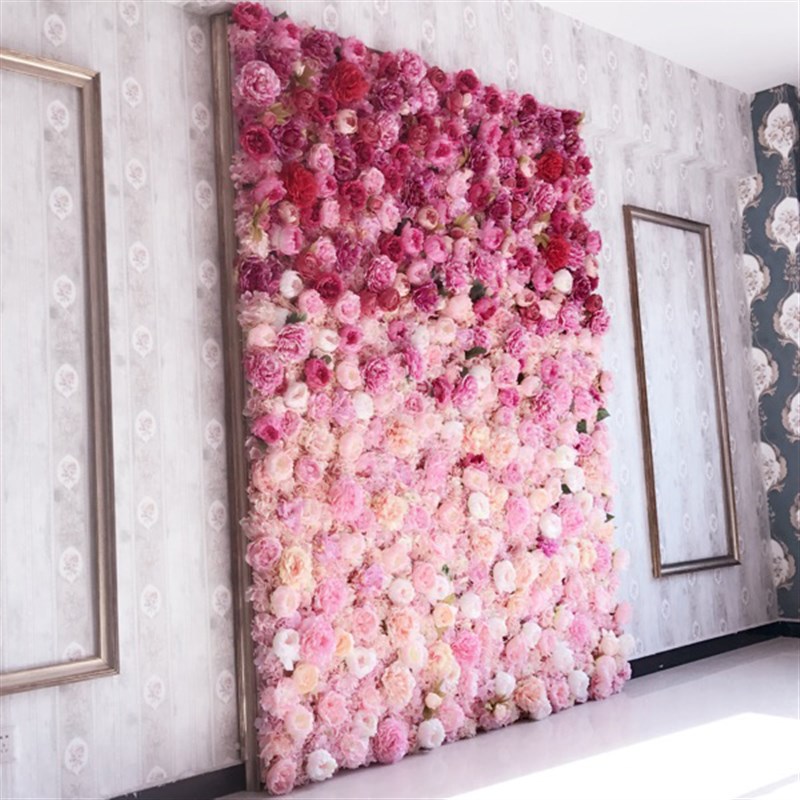 墙婚庆道具用品婚礼仿真背景墙装饰绣球玫瑰绢拍照橱
