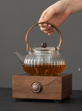 电陶炉煮茶器胡桃木烧水摩卡小型围炉煮茶养生壶煮茶炉
