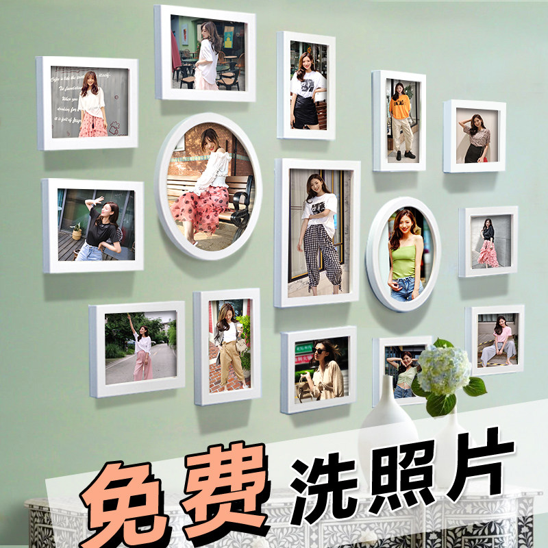 欧式实木照片墙相片墙创意挂墙制作卧室客厅装饰