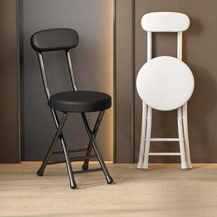 折叠椅子家用高餐椅餐桌凳小板凳圆凳宿舍简易凳子靠椅可携式靠背