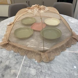 可折叠餐桌罩防蝇饭菜罩长方形食物罩家用盖菜罩饭桌罩剩菜罩菜伞