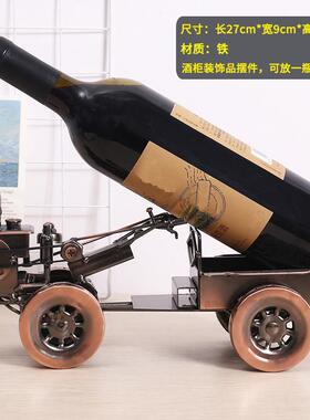 覆古铁艺拖拉机金属模型柜台摆设家庭客厅酒柜装饰品乔迁新居摆件