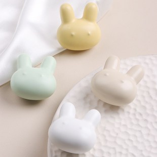 萌兔儿童房拉手定制门柜子抽屉陶瓷单孔卡通爱彩色把手