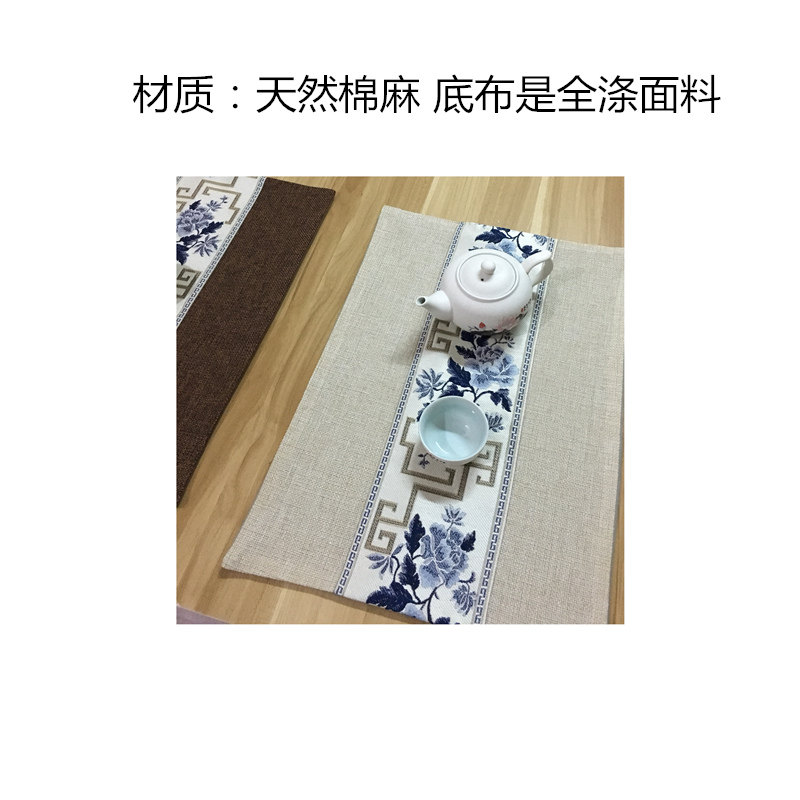 麻加厚布艺茶桌垫新隔热餐桌垫现代复古桌布