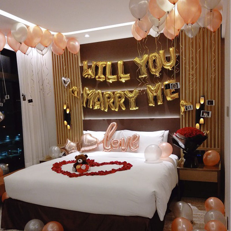 七夕表白求婚汽球装饰结婚婚房装扮情告白装饰用品