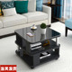 小茶几现代家用小户型桌子客厅沙发边几阳台带轮小方桌