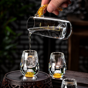 家D用水晶分酒器壶一口杯烈酒杯 钻石白酒杯轻奢小酒盅酒具套装