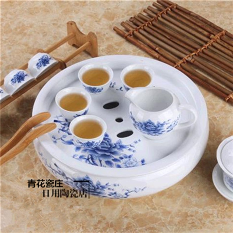 潮汕功夫茶具装 整带茶盘茶具喝茶盖碗客厅送礼