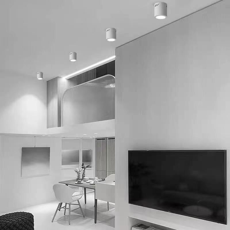 led明装筒灯寸寸寸寸商场展厅吸顶式吊杆防眩光免孔圆桶形